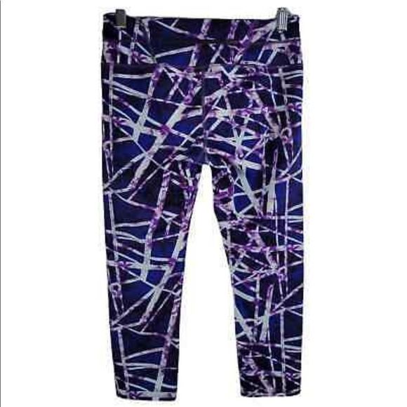 Athleta Floral Geo Sonar Capri Blue Leggings - Picture 2 of 7